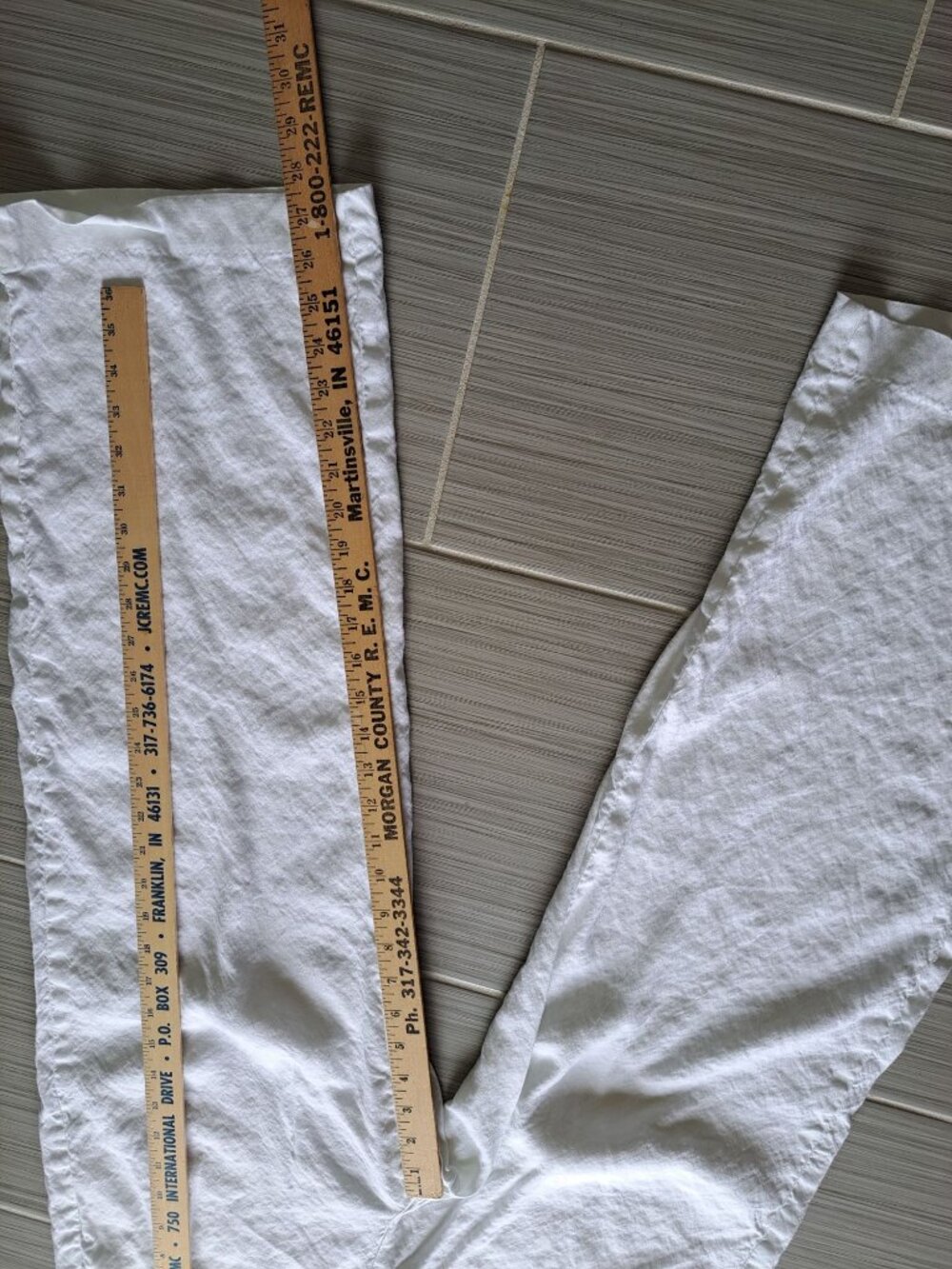 J. Crew White Linen Bld Wide-Leg Pants 10 Women's Flowy Summer Vacation Beach - Picture 7 of 13